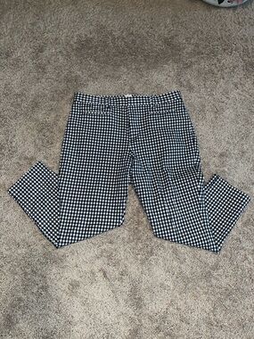 GAP Blue & White Gingham Cropped Ankle Pants